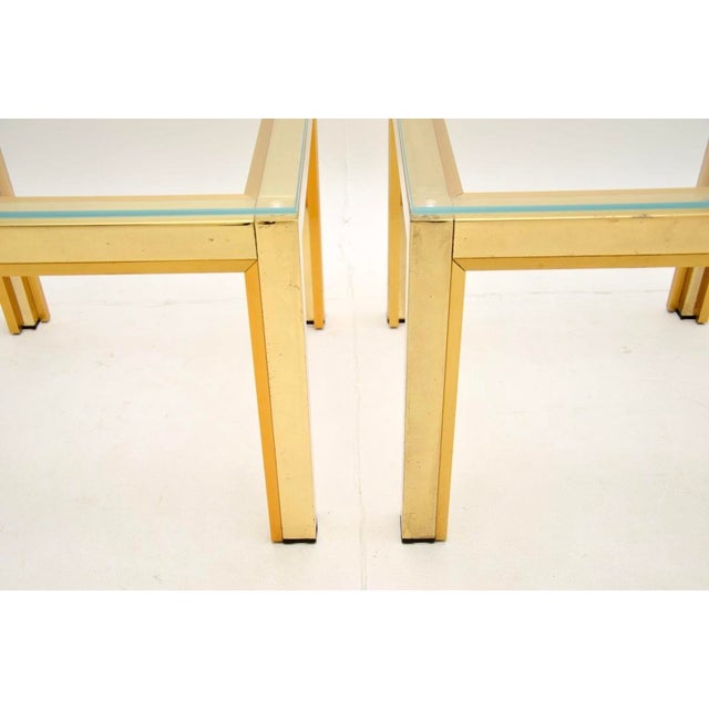 1970s Vintage Italian Brass Side Tables attributed to Zevi, 1970, Set of 2 For Sale - Image 5 of 6