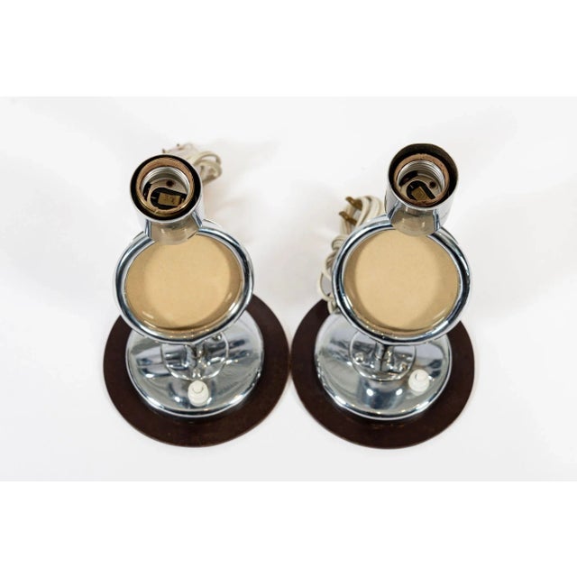 Pair Antique Art Deco Bauhaus Table Lamps With Glass Photo Inserts For Sale In Detroit - Image 6 of 11