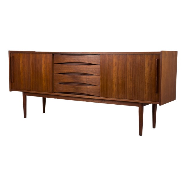 Vintage Sideboard in Teak with Drawers and Sliding Doors, 1960s For Sale