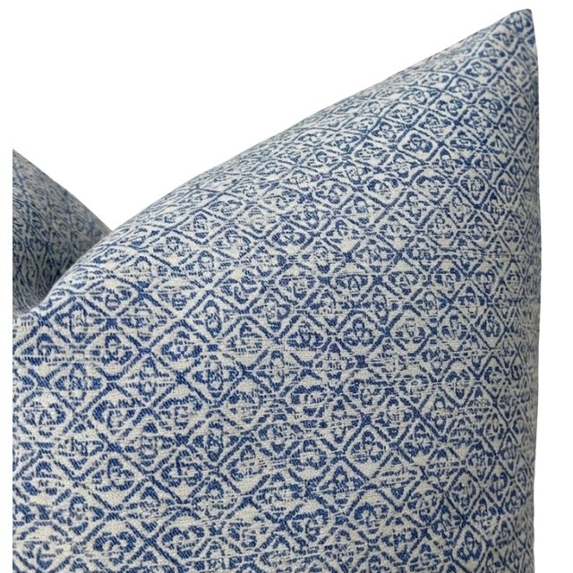 Traditional Sarong Woven Pillow Cover in Indigo, 22x22 Pillow For Sale - Image 3 of 4