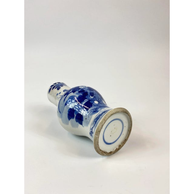 Blue Mid 19th Century Blue and White Qing Dynasty Porcelain Vase For Sale - Image 8 of 9