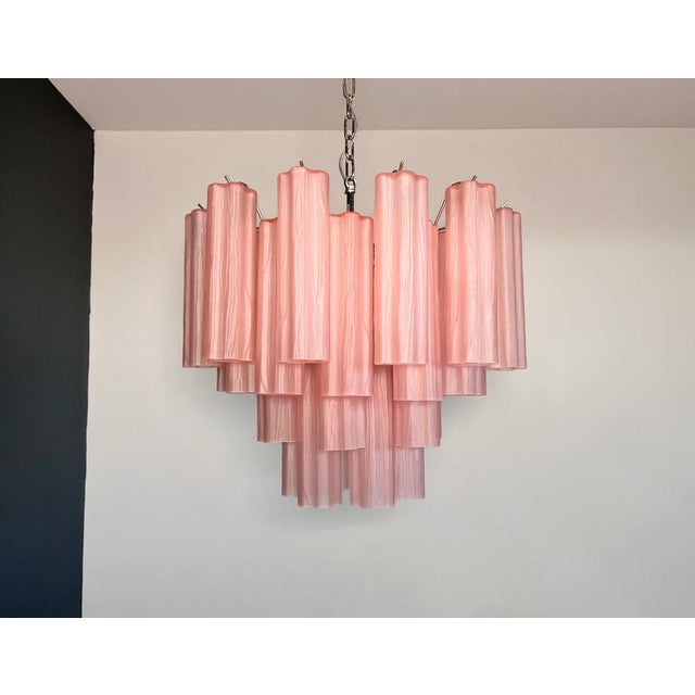 Glass Murano Glass Tube Chandelier, 1990 For Sale - Image 7 of 18