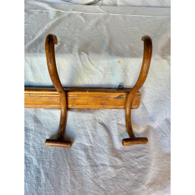 Early 20th Century Early 20th Century French Bentwood Wall Mounted Coat Hat Rack For Sale - Image 5 of 12