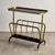 1950s Mid-Century Modern Side Table with Magazine Rack in Brass and Black Lacquered Metal, 1950s For Sale - Image 5 of 6