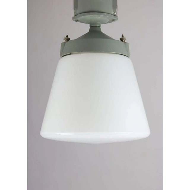 Industrial Vintage Industrial Opaline Glass Pendant Lamp, 1970s For Sale - Image 3 of 13