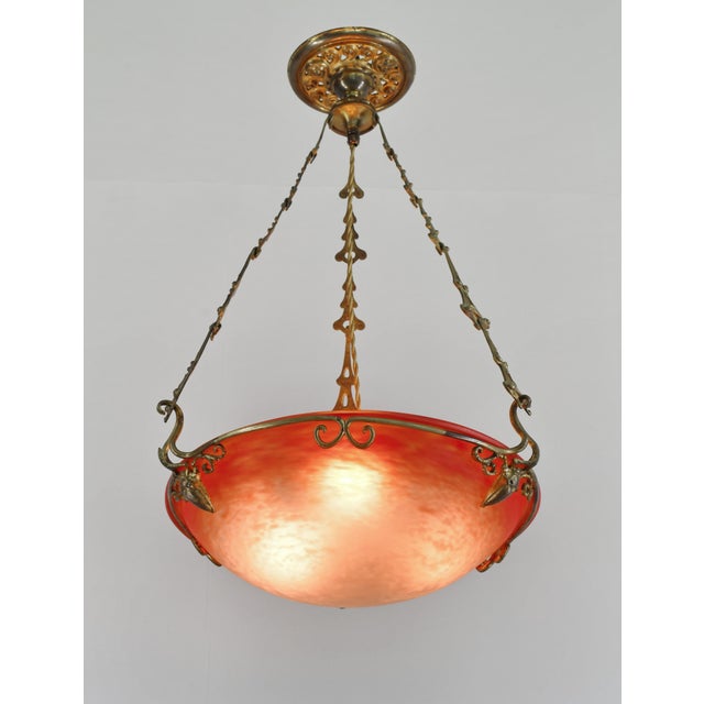 Charles Schneider French Art Deco Pendant Light by Charles Schneider - 1925 Chandelier France For Sale - Image 4 of 14
