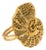 Mystic Shell Gold Adjustable Chunky Ring, Size 8 For Sale