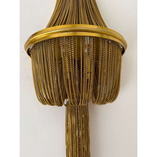 Large Pair of Brass Bracelet Chain Sconces For Sale - Image 13 of 14