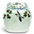 One square, bulbous light Celadon porcelain jar covered in polychrome enamel (resembling Wucai or late-style Asian ceramic...
