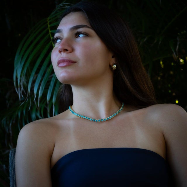 2020s Aquamarine Tennis Mystic Necklace For Sale - Image 5 of 12