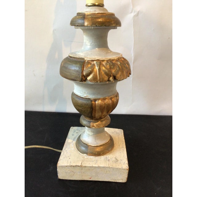 Wood 1850s Italian Gilt Wood Lamps - A Pair For Sale - Image 7 of 9