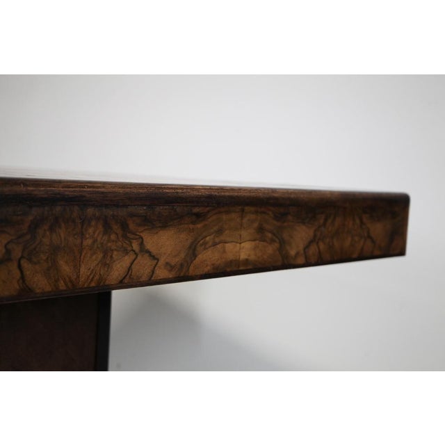 Art Deco Walnut Burl Dining Table with Marble Base Details, 1930s For Sale - Image 9 of 13