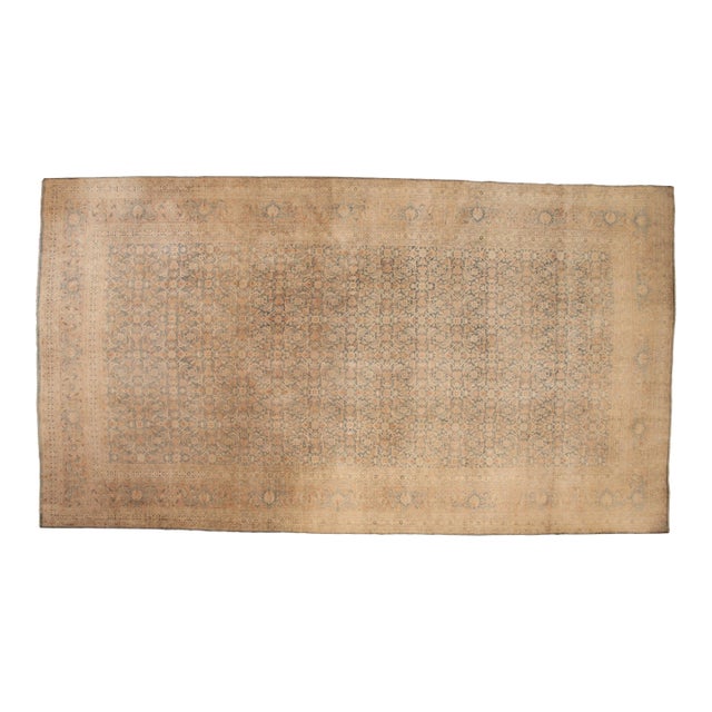 Vintage Tea Washed Tabriz Carpet - 9'10" x 17'8" For Sale