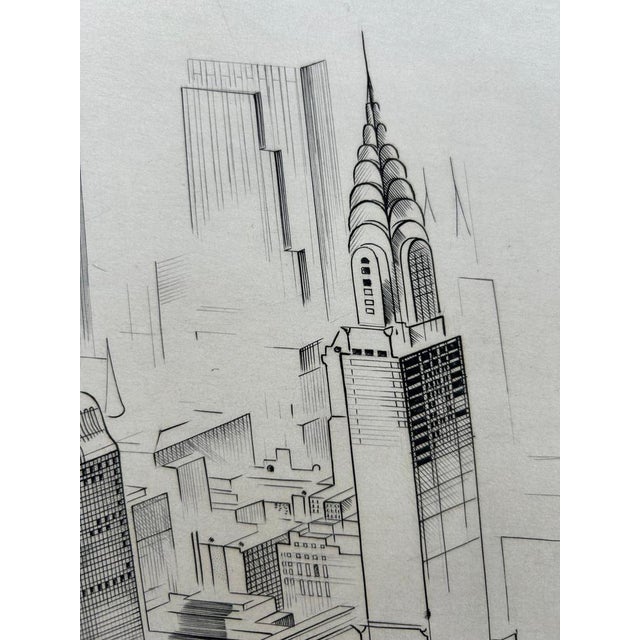 Modern Michel Beret, Rockefeller Center, Original Engraving For Sale - Image 3 of 8