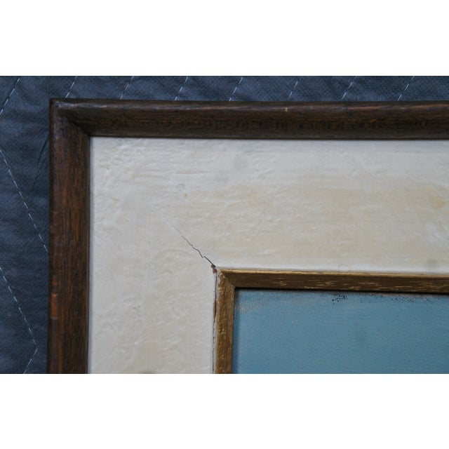 Vintage Impressionist Nautical Maritime Seascape Oil Painting on Canvas For Sale - Image 4 of 12