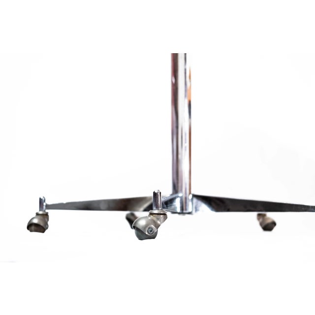 Midcentury Sidetable with Seel-Tube Foot on Wheels For Sale - Image 4 of 7