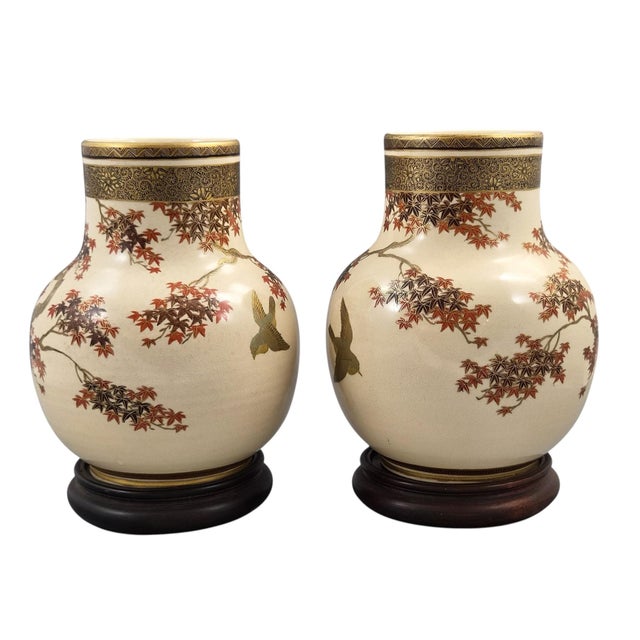 Japanese Meiji Satsuma Vases by Kinkōzan, Kyoto, 1900s, Set of 2 For Sale - Image 6 of 18