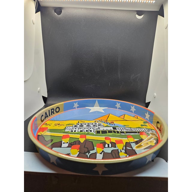 Vintage Cairo Scene Inspired Cocktail Tray For Sale - Image 4 of 4