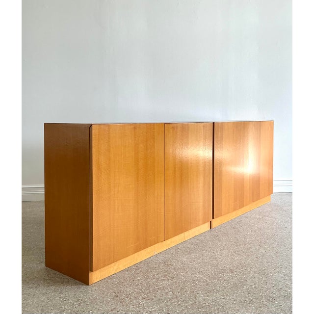 Tan Vintage Custom Two Part Long Credenza For Sale - Image 8 of 12