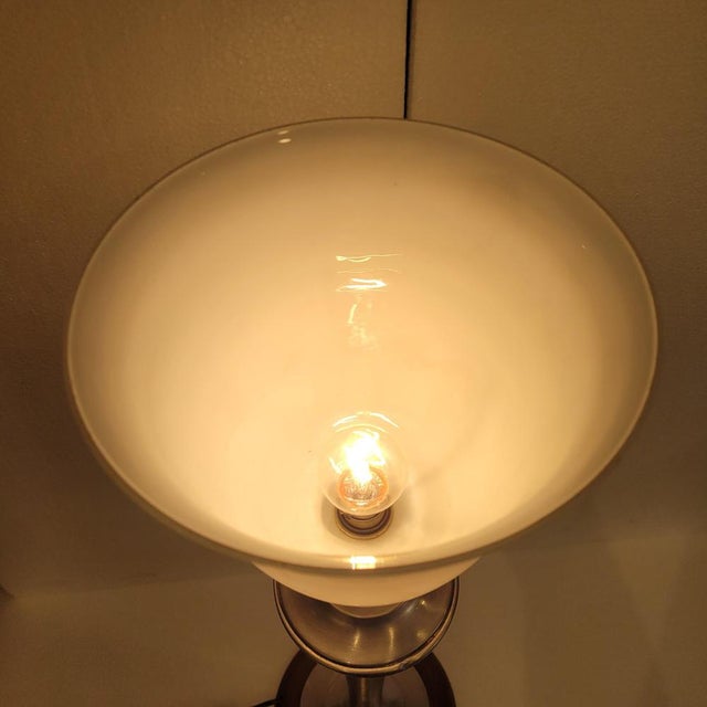 Art Deco Table Lamp in Wood and Opaline Glass from MAZDA, France, 1920s For Sale - Image 12 of 18