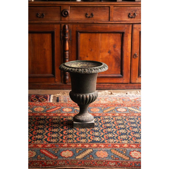 Antique Cast Iron Vase For Sale - Image 5 of 5