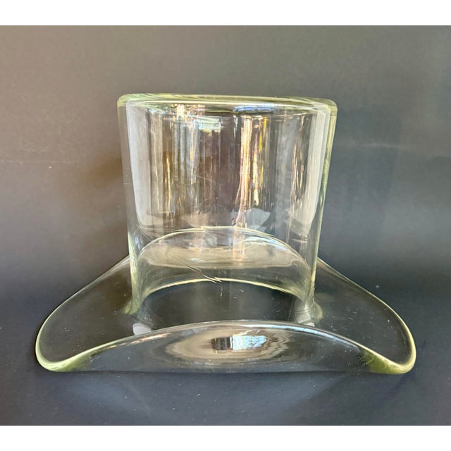 Transparent Vintage Sculptural Glass Top Hat Ice Bucket / Wine Chiller Barware For Sale - Image 8 of 10