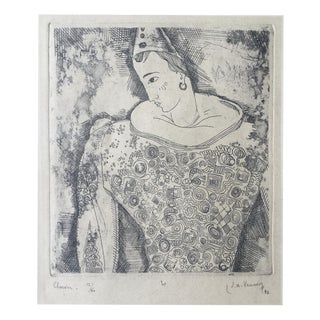 Alexis Keunen, Clown, 1942, Etching For Sale