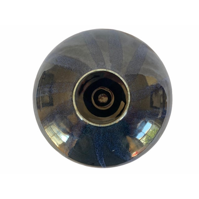 Late 20th Century Cobalt Blue Ceramic Vase For Sale In San Francisco - Image 6 of 13