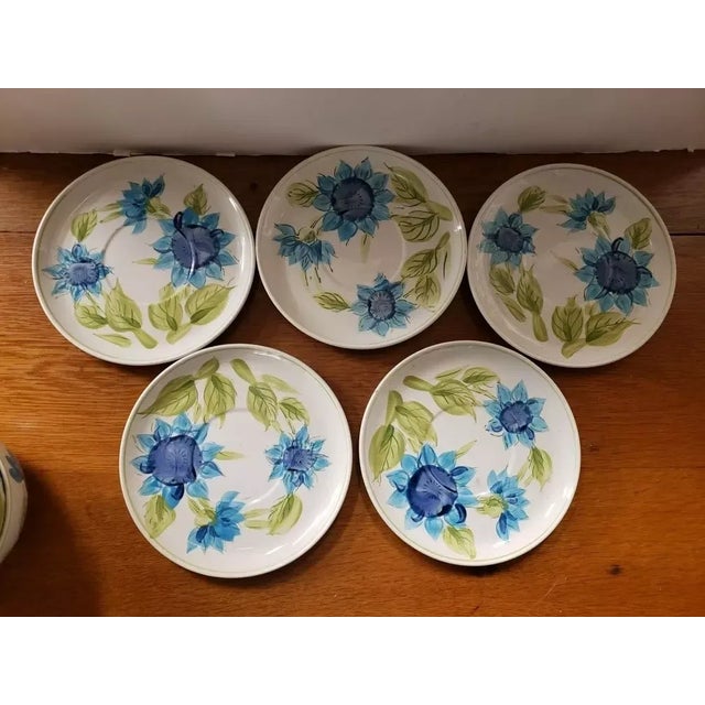 White 1950s Japanese Ironstone Ware Hand Painted Bowls & Saucers- 10 Pieces For Sale - Image 8 of 10