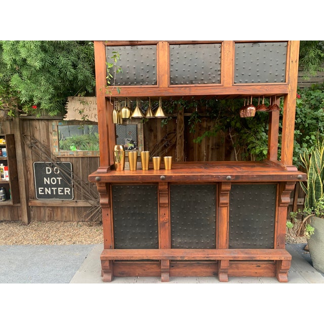 Rustic Freestanding Wooden Cocktail Bar Chairish