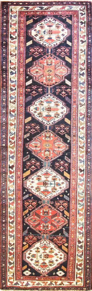Antique Bakhtiari Oriental Rug-3'3" X 11'
