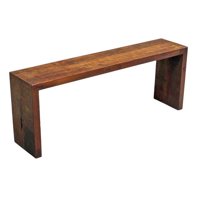 Architectural Bench in Oak with Patina, 1950s For Sale