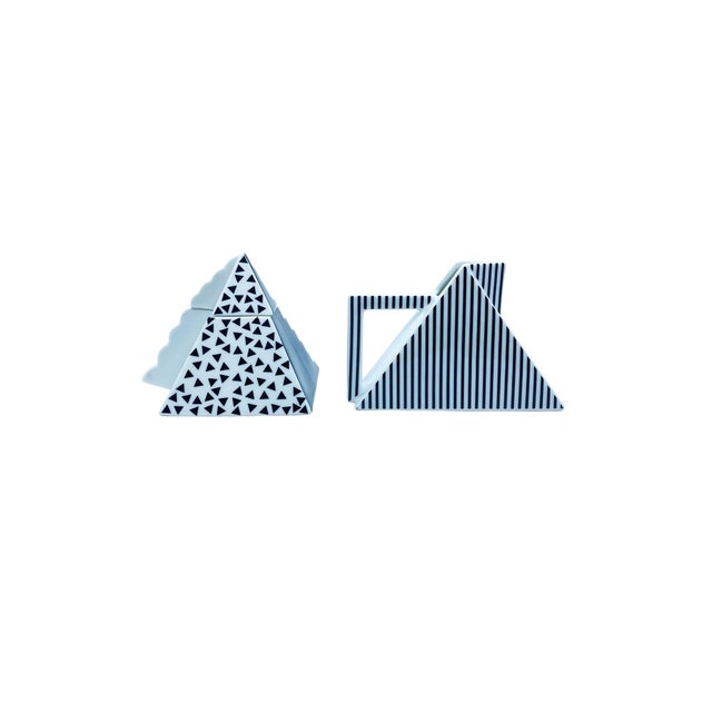 Memphis Vintage 1980’s Helena Uglow for Mikasa Millennium Post Modern Memphis Cream & Sugar Set, Japan For Sale - Image 3 of 7