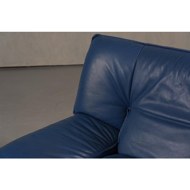 Postmodern Leather Armchair by Nicoletti Salotti, Italy, 1980s For Sale - Image 12 of 15
