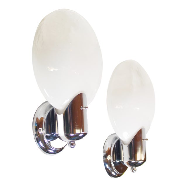 Murano Glass Wall Lamps from Kaiser Leuchten, 1970s, Set of 2 For Sale