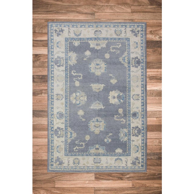 Modern Handmade Turkish Oushak Rug 5'9"x8'9" For Sale In Houston - Image 6 of 6