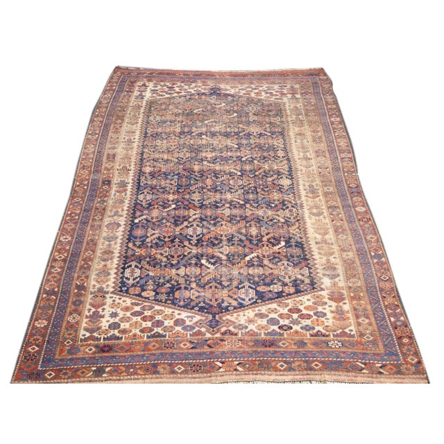 Late 18th Century Antique Persian Qashqai Rug 4'6'' x 8'4'' For Sale - Image 10 of 11