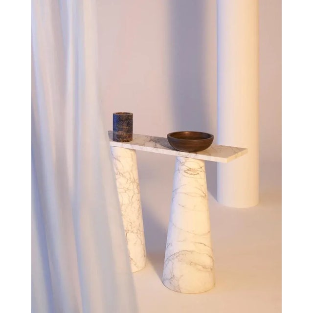 Stone Marble Inside Out Console Table by Karen Chekerdjian For Sale - Image 7 of 8