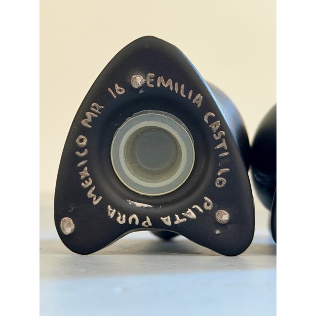 Emilia Castillo 1980s Emilia Castillo Taxco Sterling and Porcelain Penguin Salt & Pepper Shakers - a Pair For Sale - Image 4 of 11