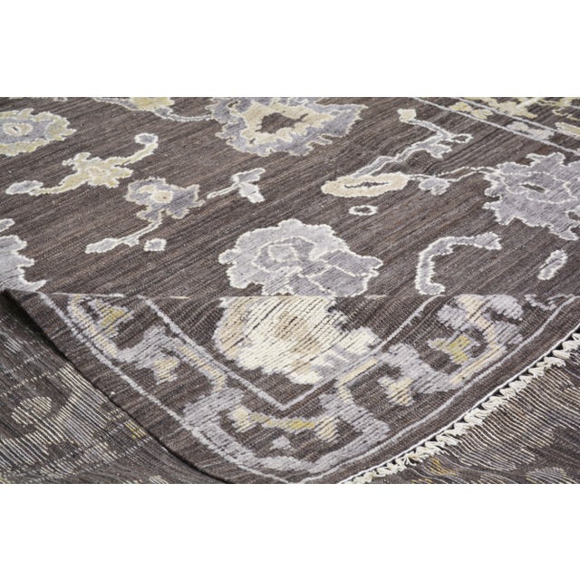 1990s Turkish Oushak Hand Knotted Rug With Soft Texture,9'X12'2" For Sale In New York - Image 6 of 7