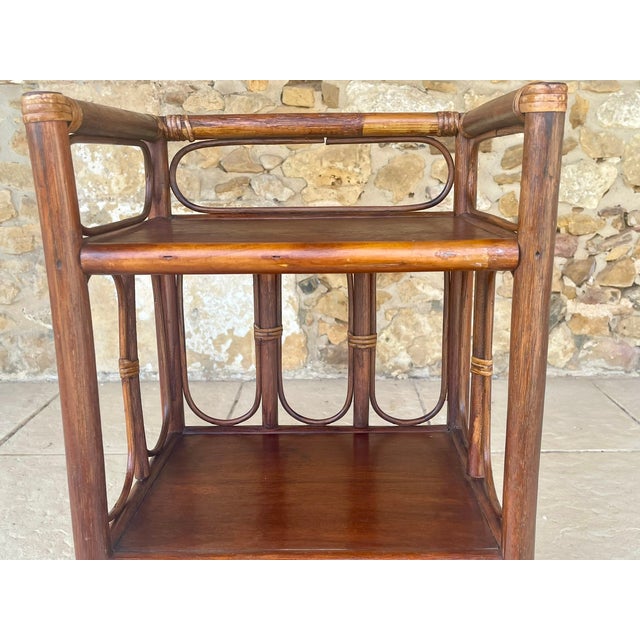 Vintage Bamboo and Rattan Three-Tier Bookcase, 1960s For Sale - Image 10 of 18