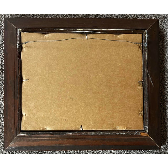 1970s Mid Century Original Painting of a Deer and Fawn For Sale - Image 5 of 5