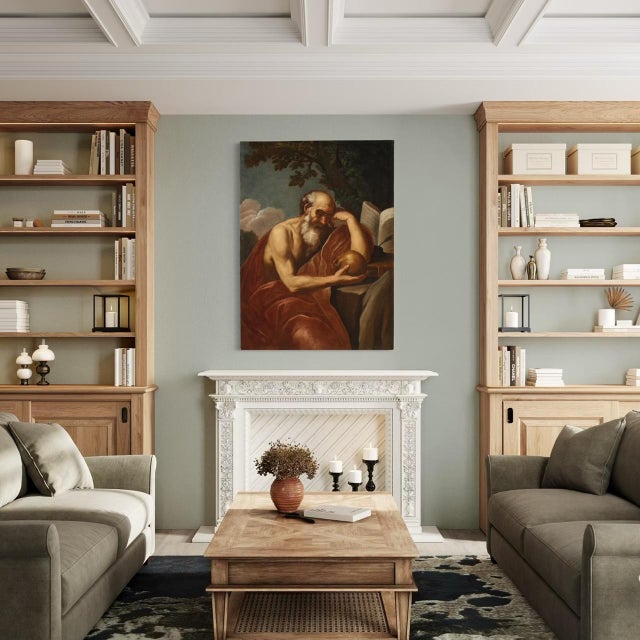 Italian Artist, Saint Jerome in Meditation, 1670, Oil on Canvas For Sale - Image 8 of 16