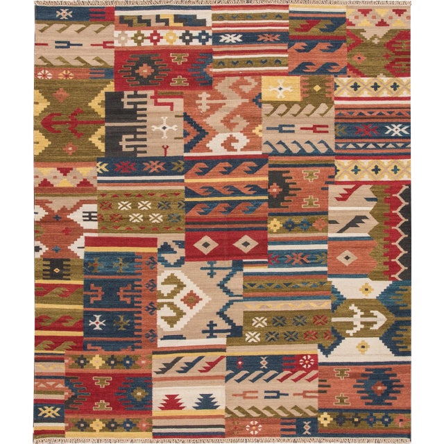 21st Century Modern Kilim Rug, 8'5" X 9'9" For Sale - Image 9 of 9