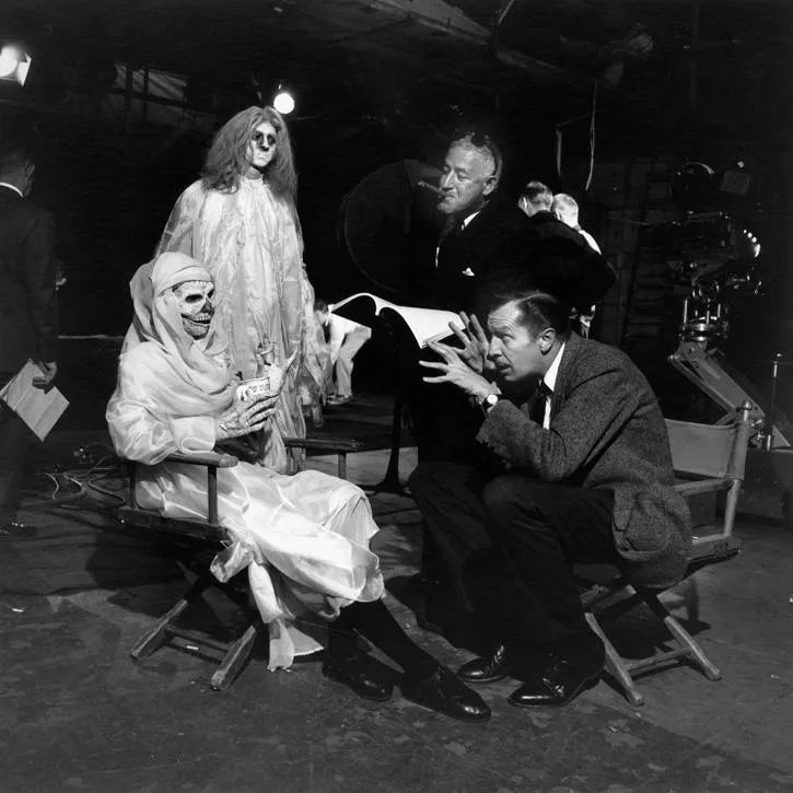 Director William Castle With Vincent Price on the Set of 