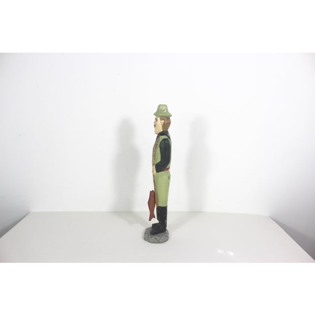 Vintage Hand Carved Wood Fisherman Folk Art For Sale - Image 4 of 9