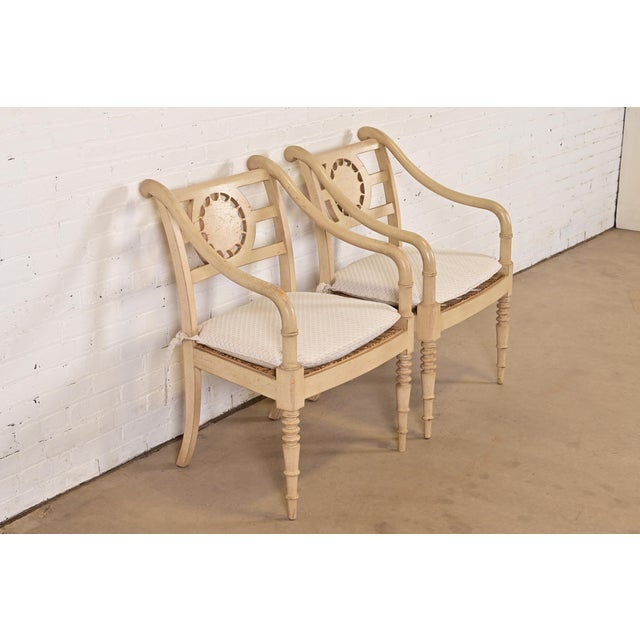 Baker Furniture Company Baker Furniture British Colonial Armchairs, Pair For Sale - Image 4 of 13