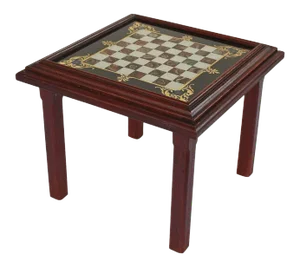 English Low Table with Chess Board Top