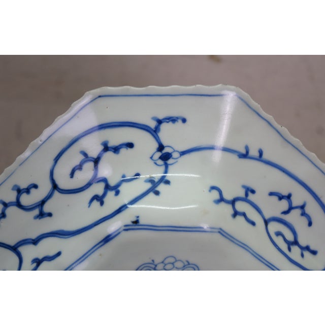 Antique Japanese Blue & White Octagonal Imari Serving Plate Platter For Sale - Image 13 of 14