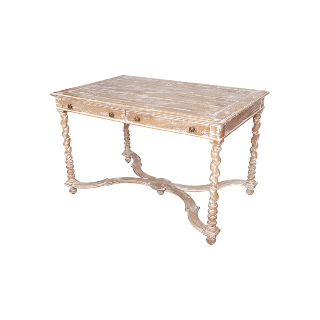 Rustic European Sarreid Gustavian Style Writing Desk For Sale - Image 3 of 12